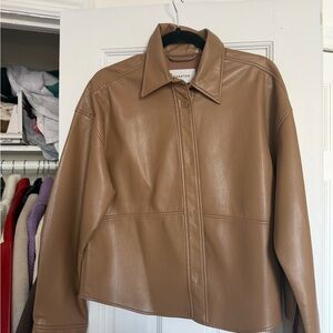Babaton Camel faux Leather Jacket